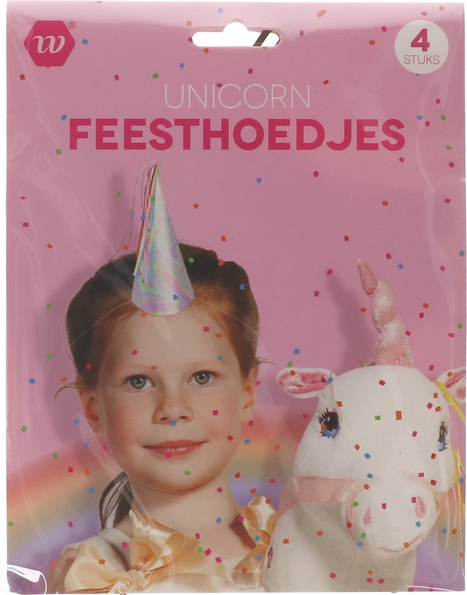 Unicorn feesthoedjes | Eenhoorn feesthoedje | 4 stuks per verpakking | Kinderfeestje | Verjaardag | Versiering